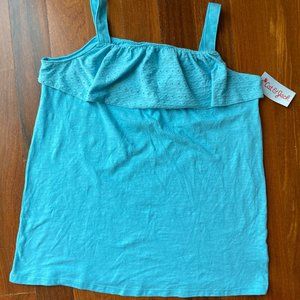NEW Cat & Jack Teal Ruffle Tank Sz XL 14-16